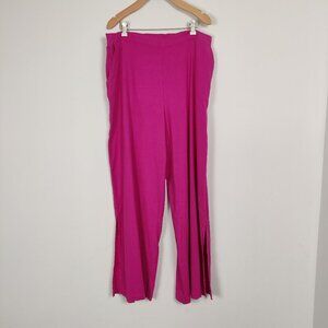 Cable & Gauge Women's Pull-on Pink Pants Size XL Barbiecore Bohemian Linen